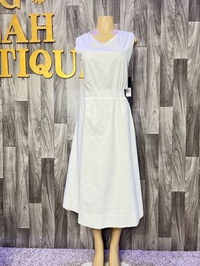 Rachel White Sleeveless Midi Dress